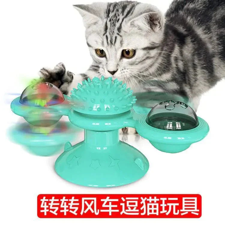 Interactive Cat Toy with LED Lights - Rotating Spring Motion Cat Toy Interactive Cat Toy with LED Lights - Rotating Spring Motion Cat Toy