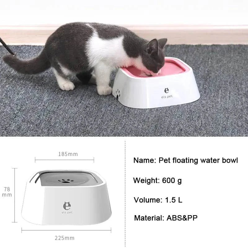 Slow Feeder Pet Water Bowl – Anti-Spill, Splash-Proof Design for Home & Travel (1.5L or 1L)