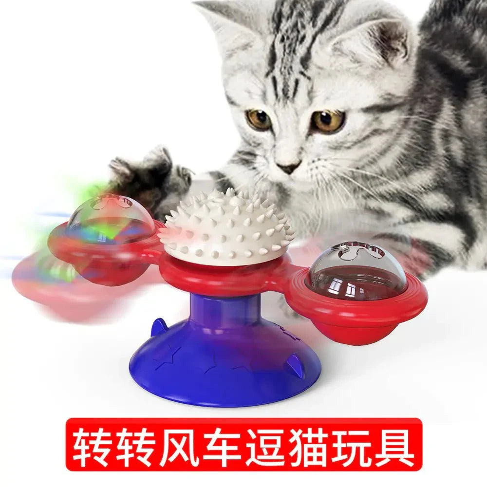 Interactive Cat Toy with LED Lights - Rotating Spring Motion Cat Toy Interactive Cat Toy with LED Lights - Rotating Spring Motion Cat Toy