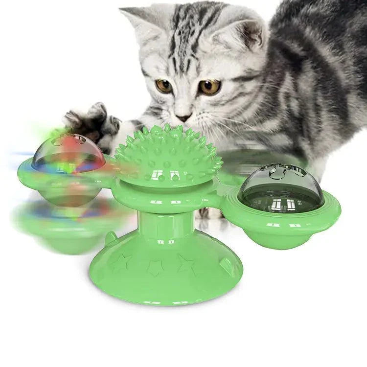 Interactive Cat Toy with LED Lights - Rotating Spring Motion Cat Toy Interactive Cat Toy with LED Lights - Rotating Spring Motion Cat Toy