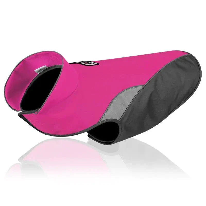 waterproof outdoor pet raincoat in rose red with insulated jacket design for all pet sizes