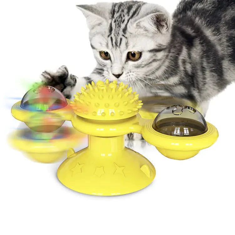 Interactive Cat Toy with LED Lights - Rotating Spring Motion Cat Toy Interactive Cat Toy with LED Lights - Rotating Spring Motion Cat Toy