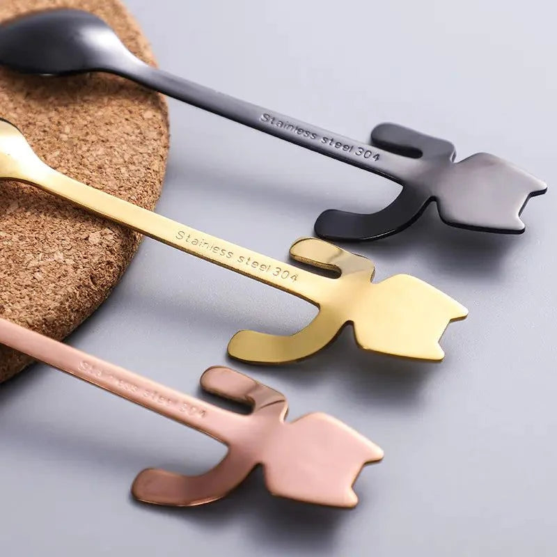 Stainless Steel Cat Spoons – Eco-Friendly, Reusable Stirring Spoons for Cat Lovers
