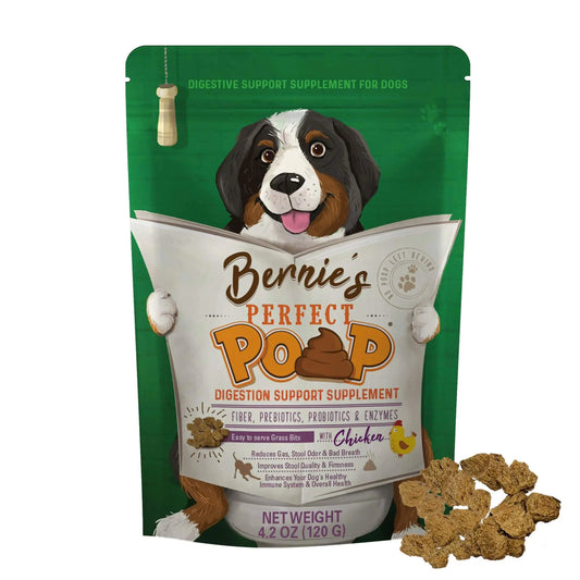 Perfect Poop Digestion & General Health Supplement for Dogs: Fiber Prebiotics Probiotics & Enzymes Relieves Digestive Conditions Optimizes Stool and Improves Health (Chicken 4.2)