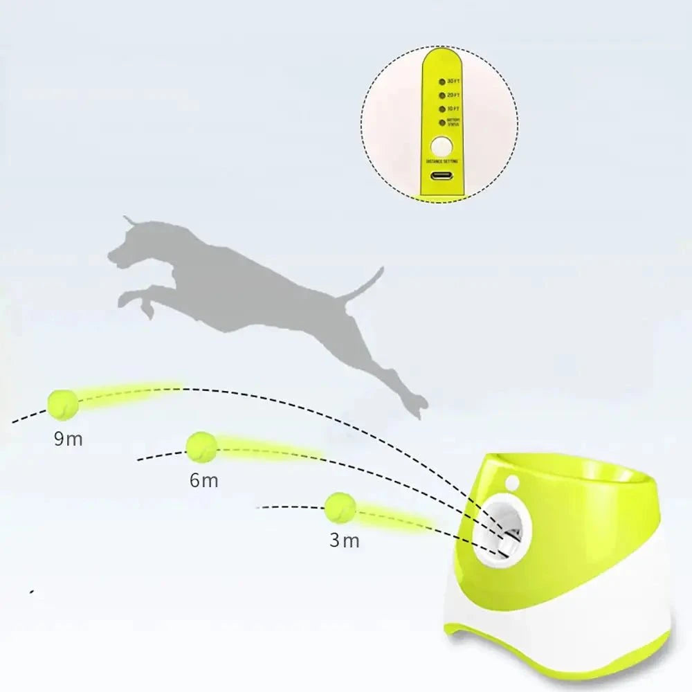 Automatic Tennis Ball Launcher – Solo Practice & Dog Fetch Trainer (Includes 3 Balls)