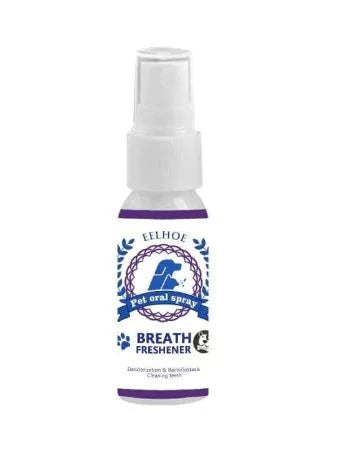 Pet Oral Care Spray breath freshener for dogs and cats with tartar control and easy sprayer bottle