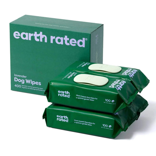 Earth Rated Hypoallergenic Dog Wipes Cleaning and Odor-Controlling Grooming Wipes for Paws Body and Butt Perfect for Puppy and Adult Dogs Lavender Scent 400 Count