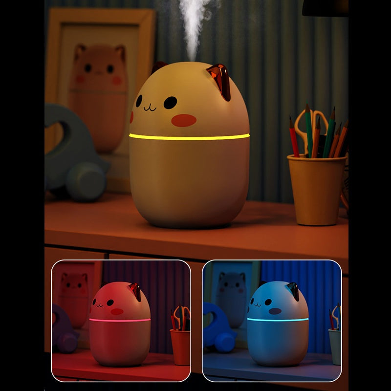 Cute Cat Humidifier – Ultrasonic Mist Diffuser with Night Light & Aromatherapy (250ml)