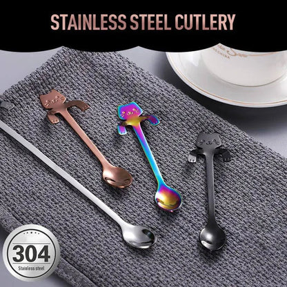 Stainless Steel Cat Spoons – Eco-Friendly, Reusable Stirring Spoons for Cat Lovers