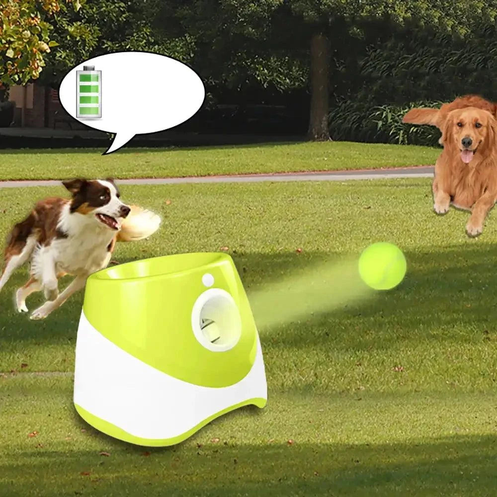 Automatic Tennis Ball Launcher – Solo Practice & Dog Fetch Trainer (Includes 3 Balls)