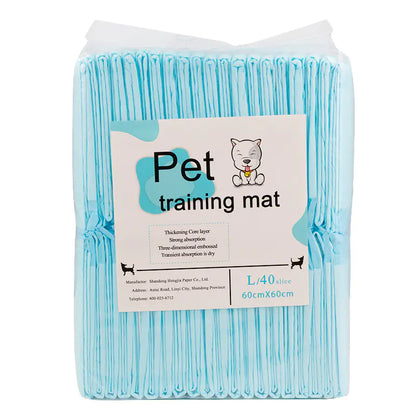 PetCare absorbent puppy training pads pack with leak-proof, ultra-absorbent disposable pet diaper pads for easy potty training and senior pet care, size L 60x60cm.
