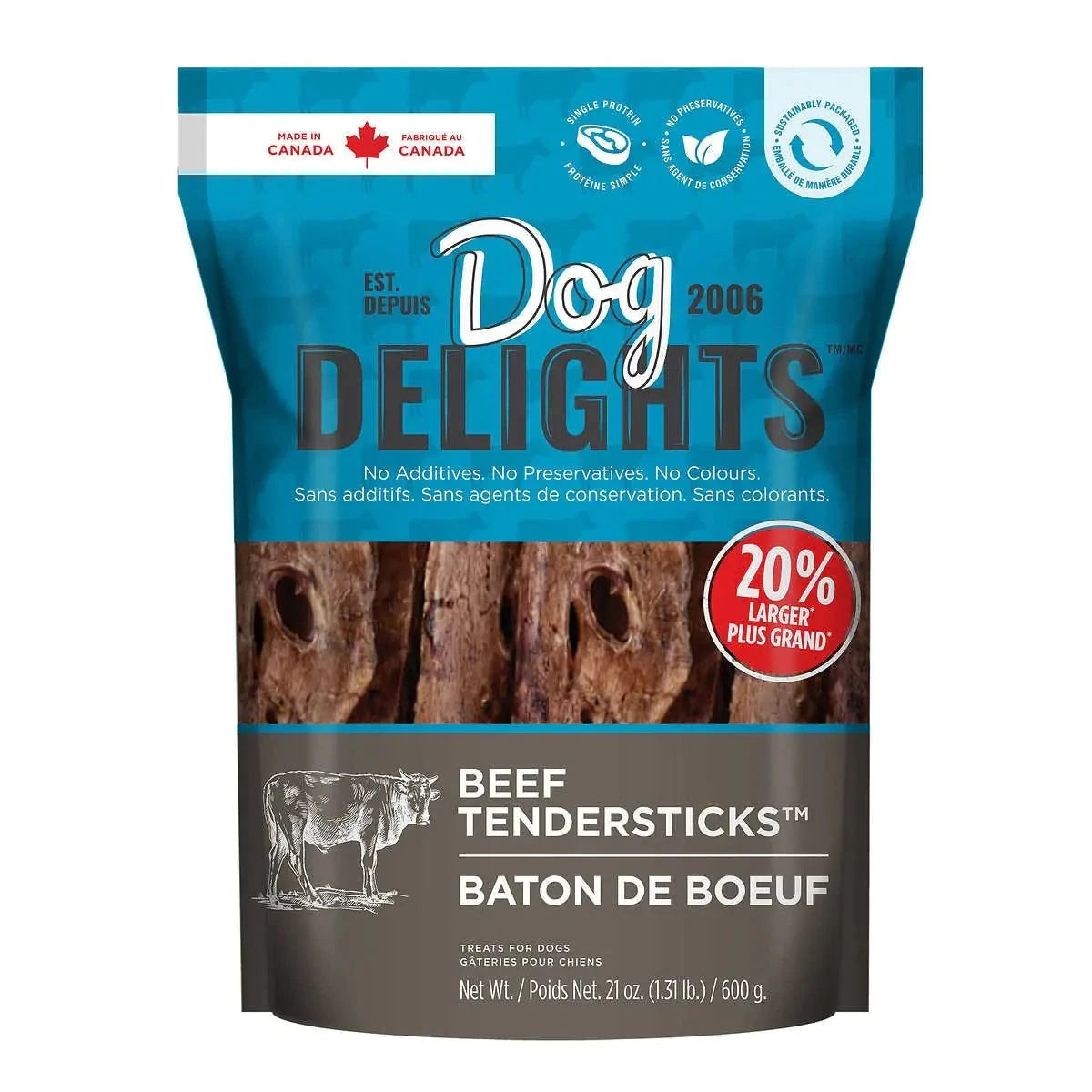 Dog Delights™ Beef Tendersticks – 100% Canadian Farm-Raised Beef Dog Treats