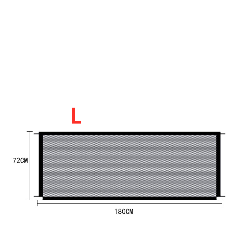 Black Foldable Pet Safety Gate – Cloth Barrier for Doorways, Stairs & Play Areas