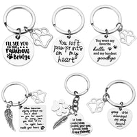 6-Piece Pet Memorial Keychain Set – Rainbow Bridge Dog Loss Sympathy Gifts for Men & Women