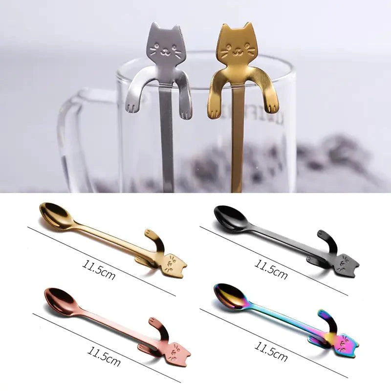 Stainless Steel Cat Spoons – Eco-Friendly, Reusable Stirring Spoons for Cat Lovers