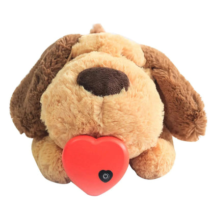 Heartbeat Box Pet Anxiety Relief Sleep Toy - Brown Dog with Heartbeat Sound