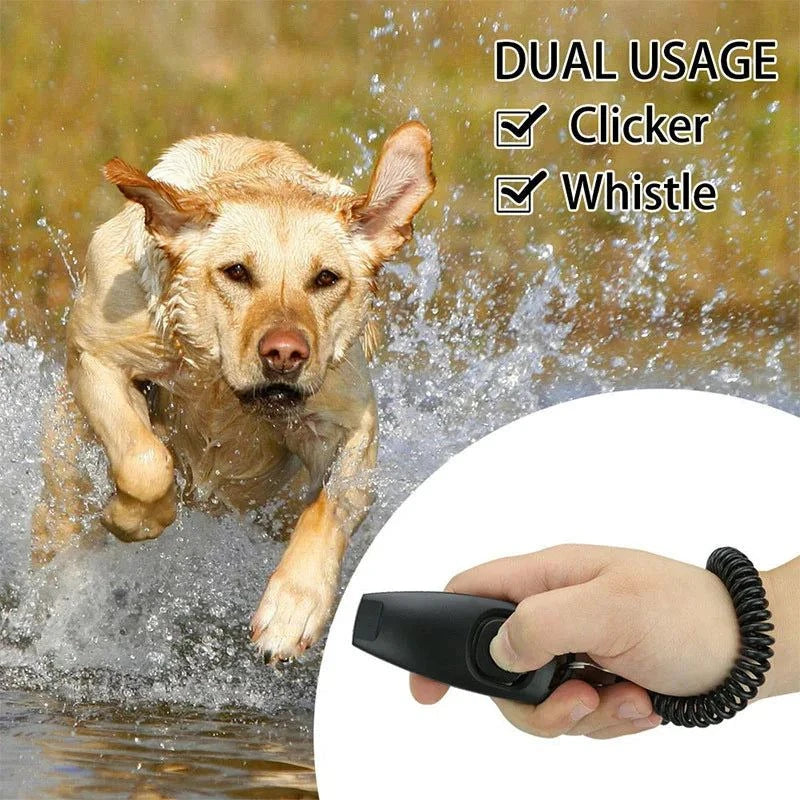 2-in-1 Dog Training Clicker & Whistle with Wrist Strap – Portable & Effective