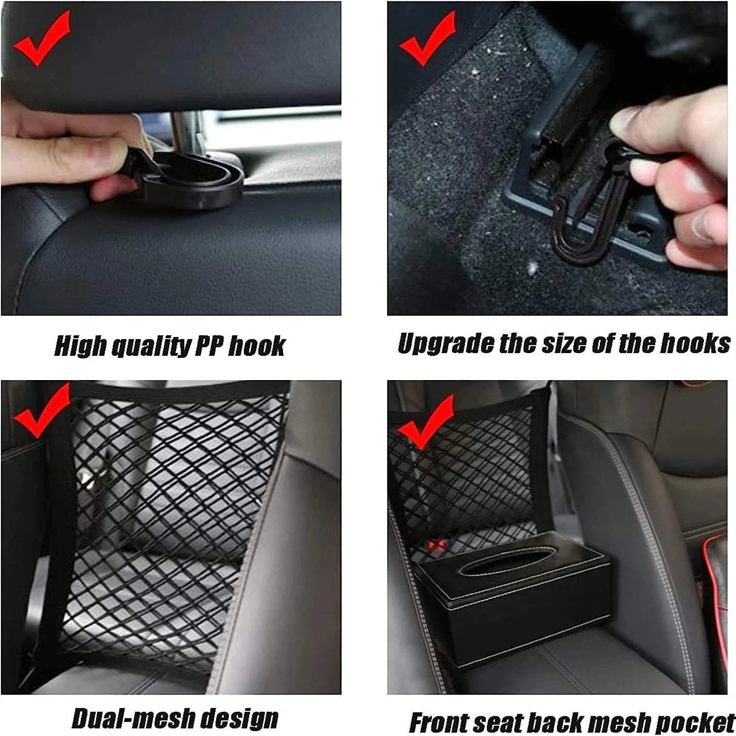 Pet Car Barrier with Mesh Storage – Secure, Adjustable & Travel-Ready