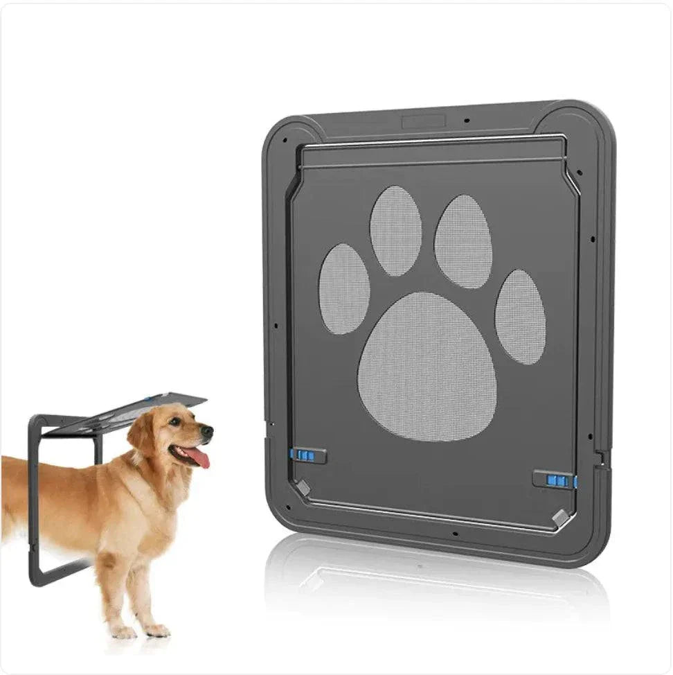 Magnetic Pet Door with Lock - Large Dog &amp; Cat Flap for All Door Types