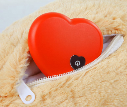 Heartbeat Box Pet anxiety sleep toy with heart-shaped red heartbeat device inside plush cover for calming dogs and cats
