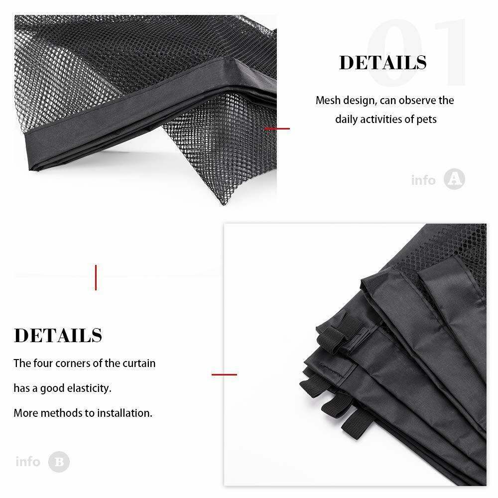 Black Foldable Pet Safety Gate – Cloth Barrier for Doorways, Stairs & Play Areas