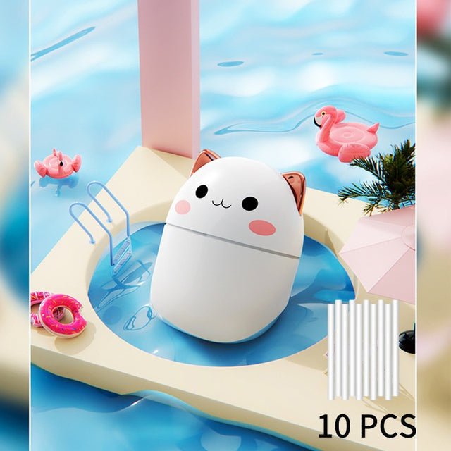 Cute Cat Humidifier – Ultrasonic Mist Diffuser with Night Light & Aromatherapy (250ml)