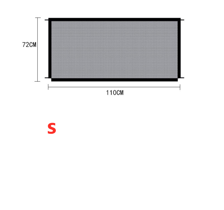 Black Foldable Pet Safety Gate – Cloth Barrier for Doorways, Stairs & Play Areas