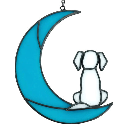 Pet Memorial Suncatcher – Stained Glass Rainbow Window Hanging for Dog Loss Sympathy Gift