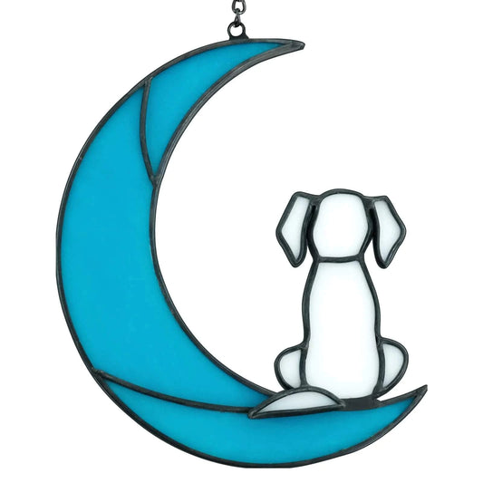Pet Memorial Suncatcher – Stained Glass Rainbow Window Hanging for Dog Loss Sympathy Gift