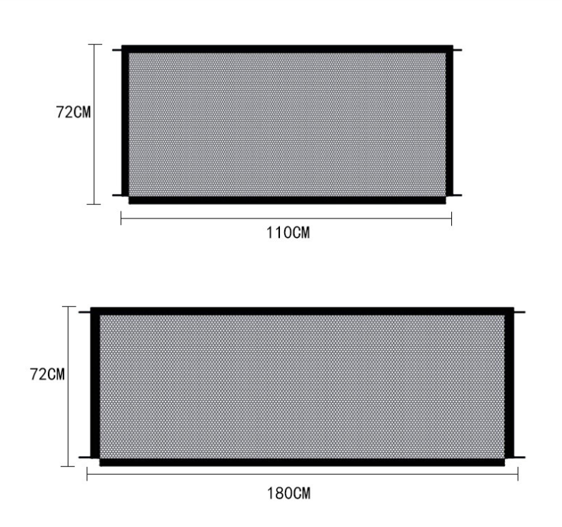 Black Foldable Pet Safety Gate – Cloth Barrier for Doorways, Stairs & Play Areas