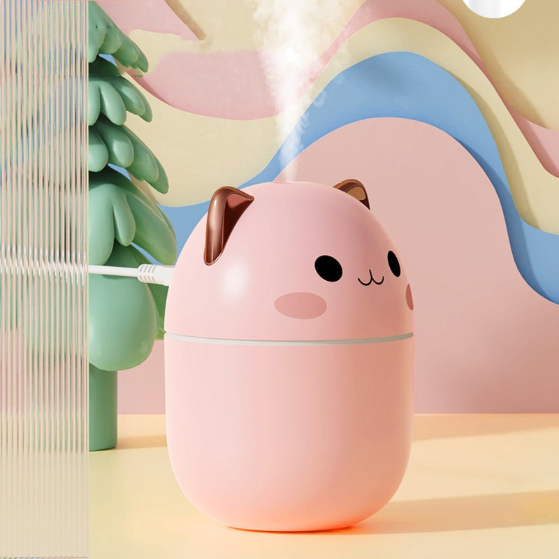 Cute Cat Humidifier – Ultrasonic Mist Diffuser with Night Light & Aromatherapy (250ml)